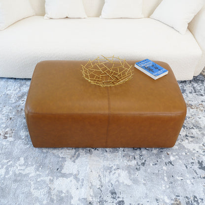 Eudora Leather Ottoman