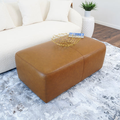 Eudora Leather Ottoman