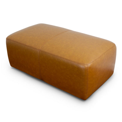 Eudora Leather Ottoman