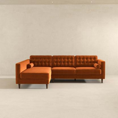 Christian Left-Facing Velvet Sectional Sofa