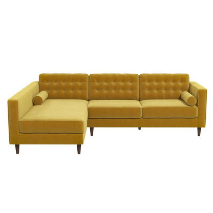 Christian Left-Facing Velvet Sectional Sofa