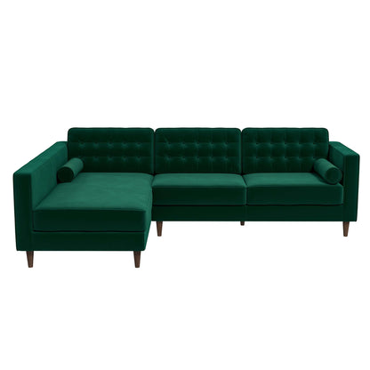 Christian Left-Facing Velvet Sectional Sofa