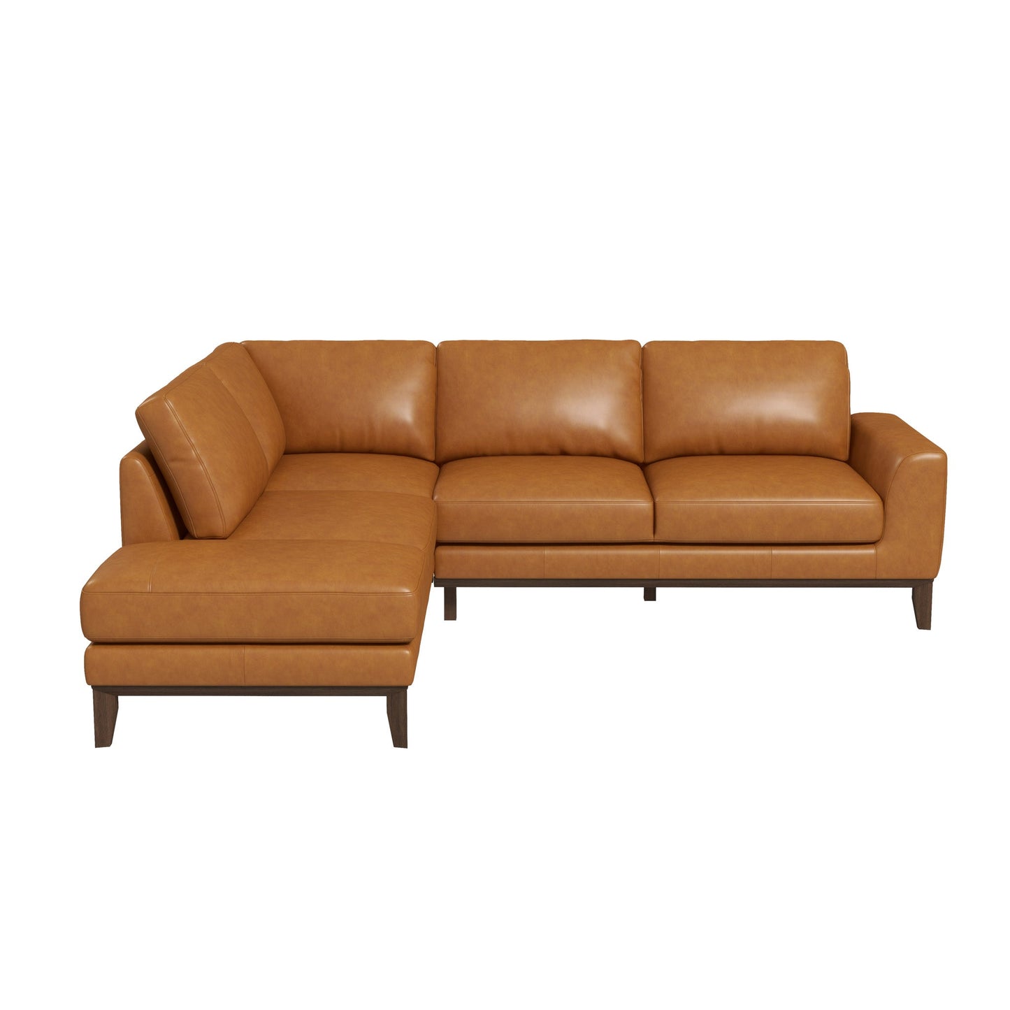 London Left-Facing Leather Sectional Sofa