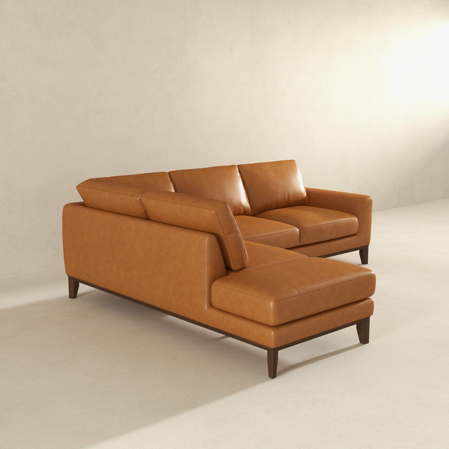 London Left-Facing Leather Sectional Sofa