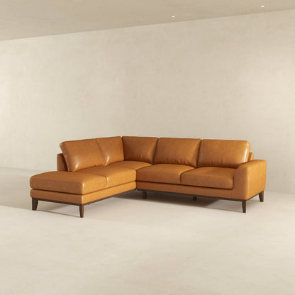 London Left-Facing Leather Sectional Sofa