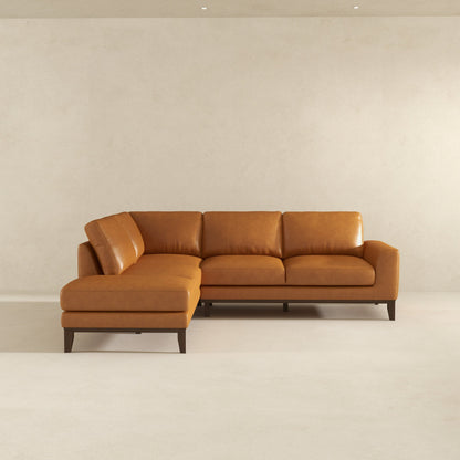 London Left-Facing Leather Sectional Sofa