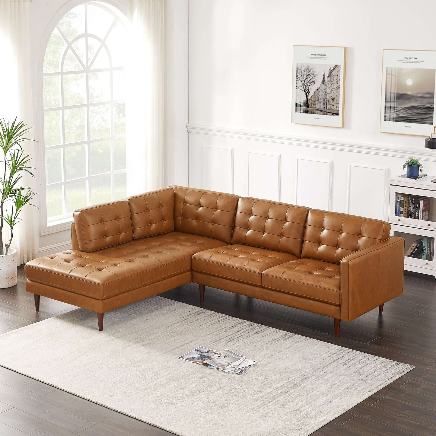 Lynton Left-Facing Leather Sectional