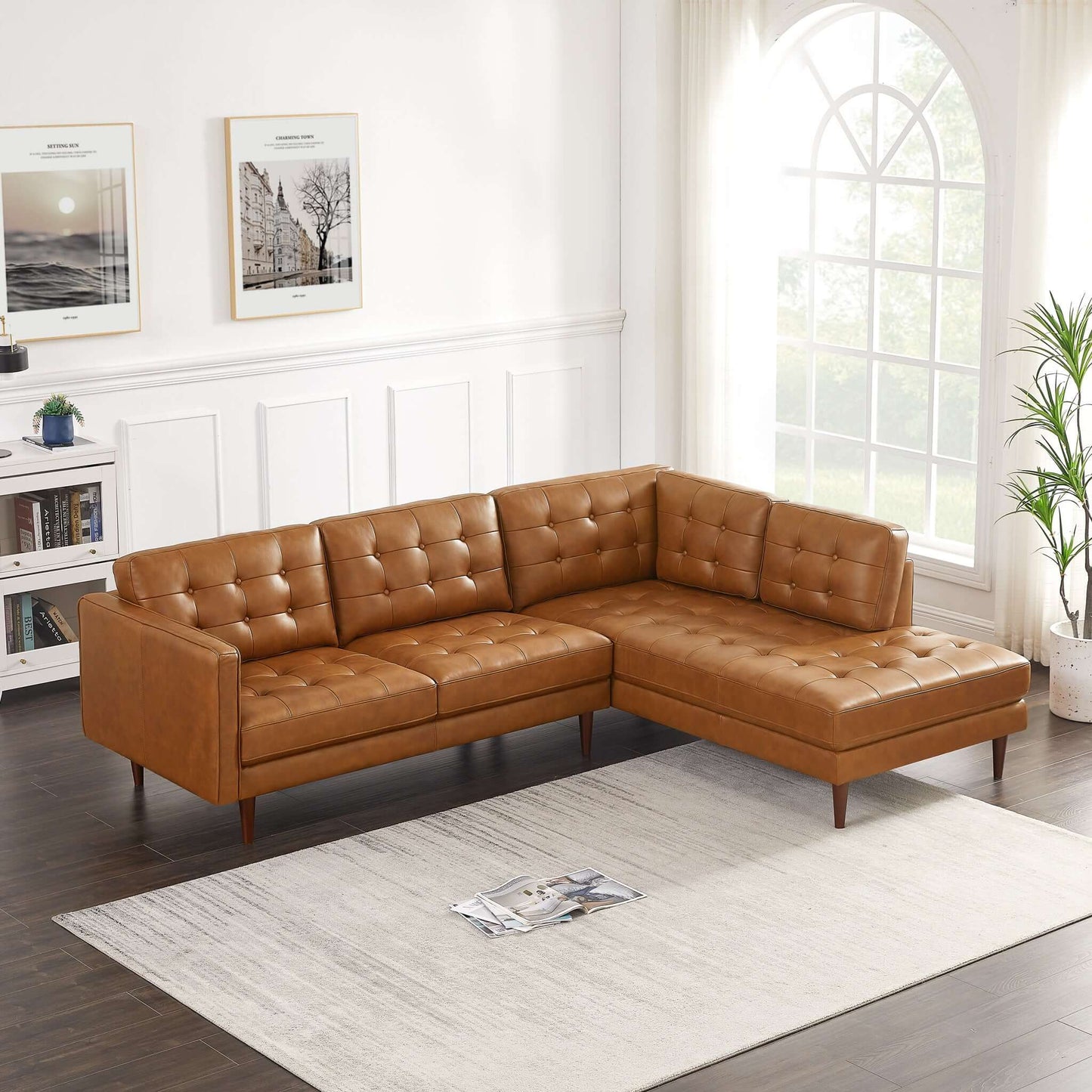 Lynton Right-Facing Leather Sectional