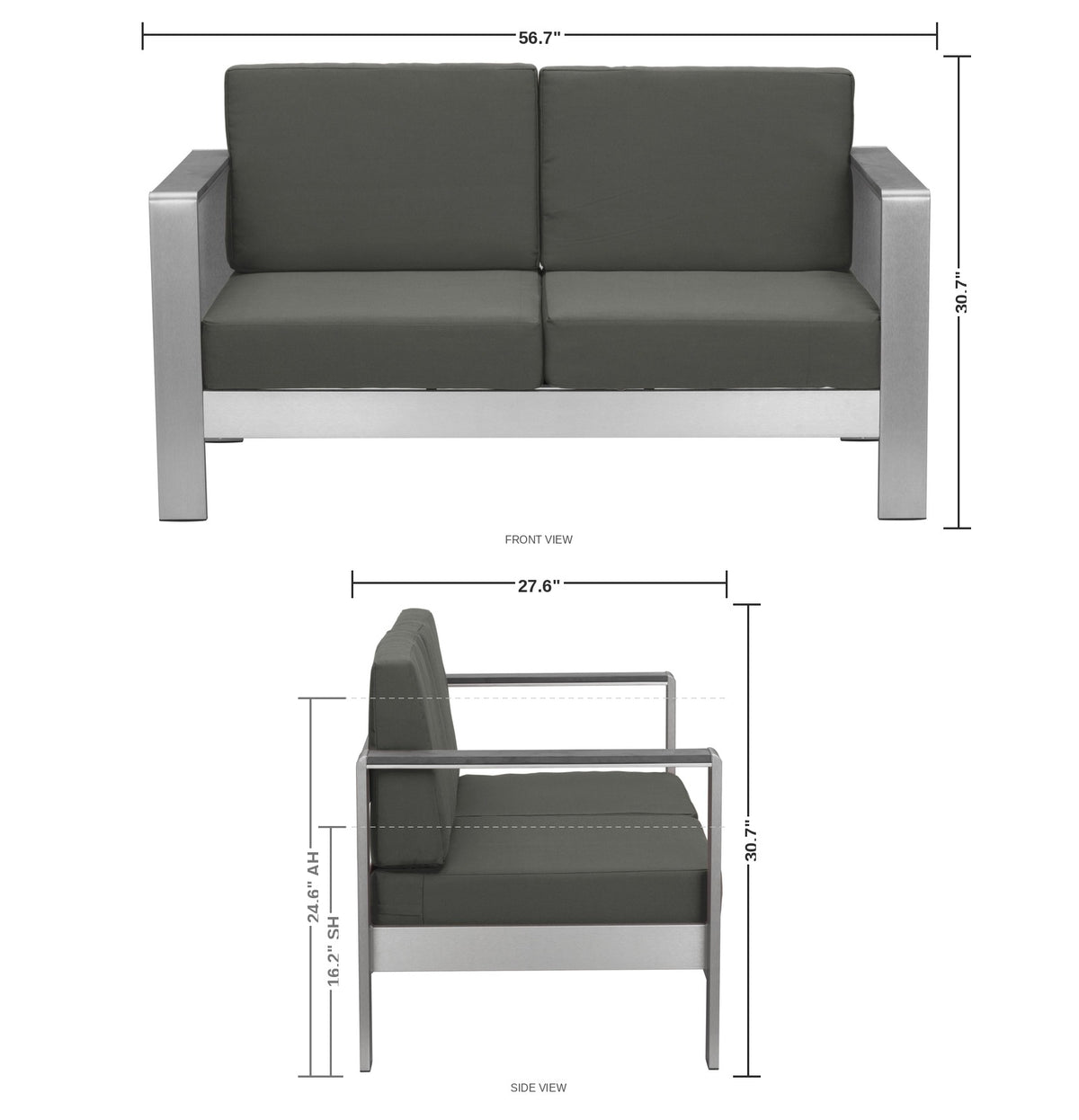 Lyndhurst Outdoor Sofa — dimensions