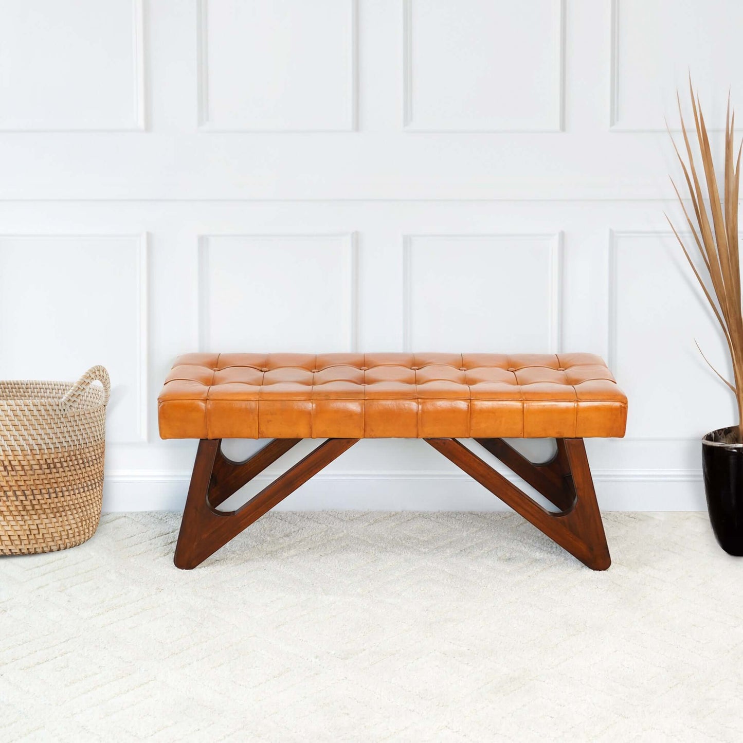 Halloway Leather Bench