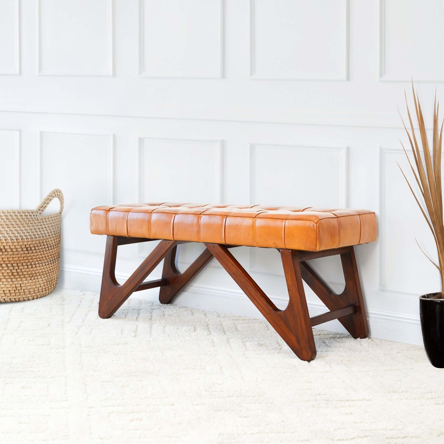 Halloway Leather Bench