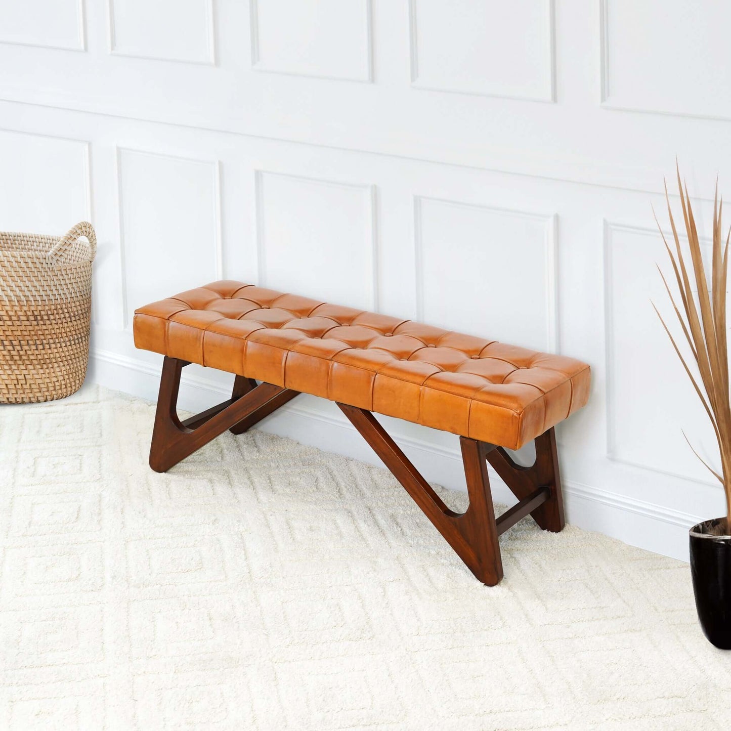 Halloway Leather Bench