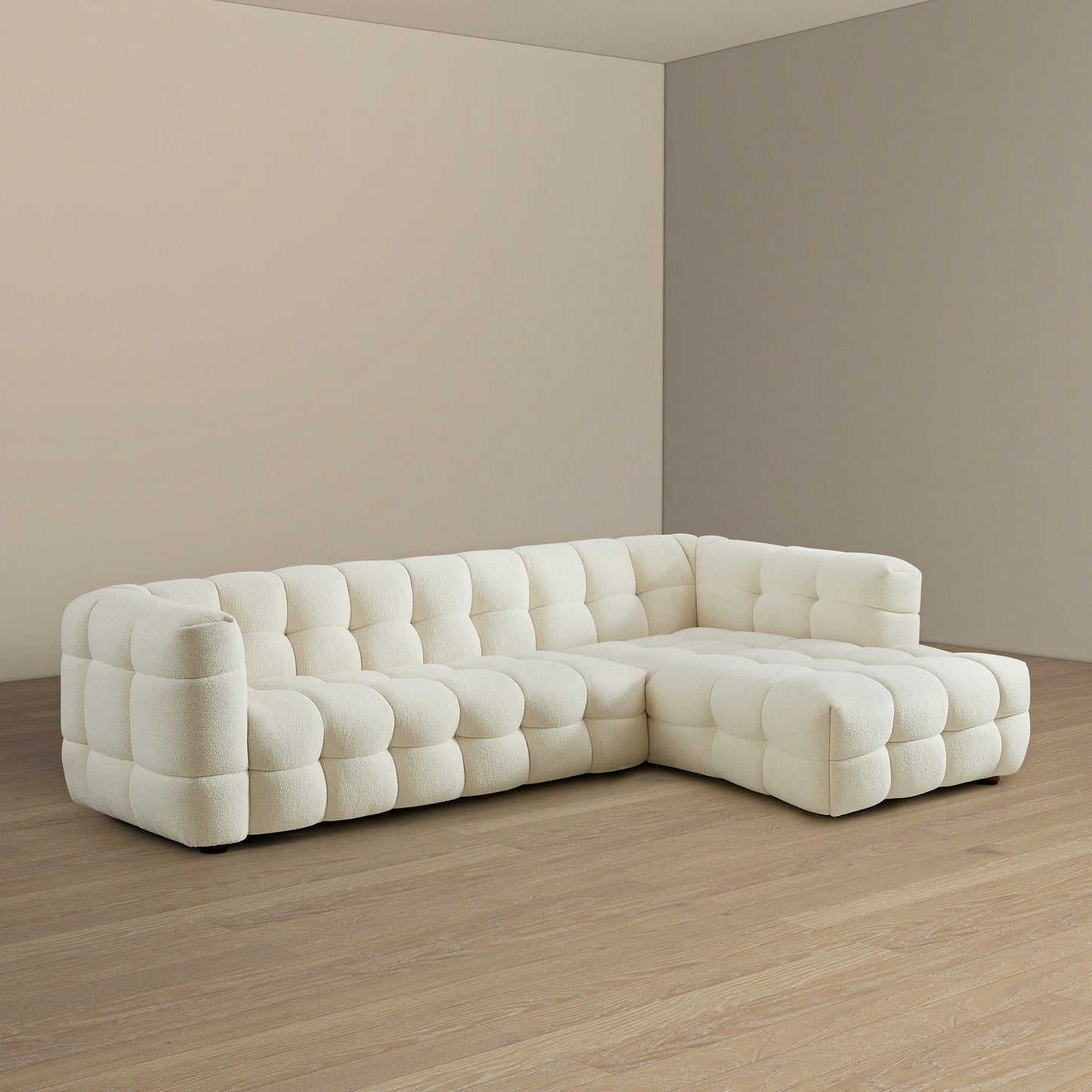 Claremont Right-Facing Boucle Sectional Sofa