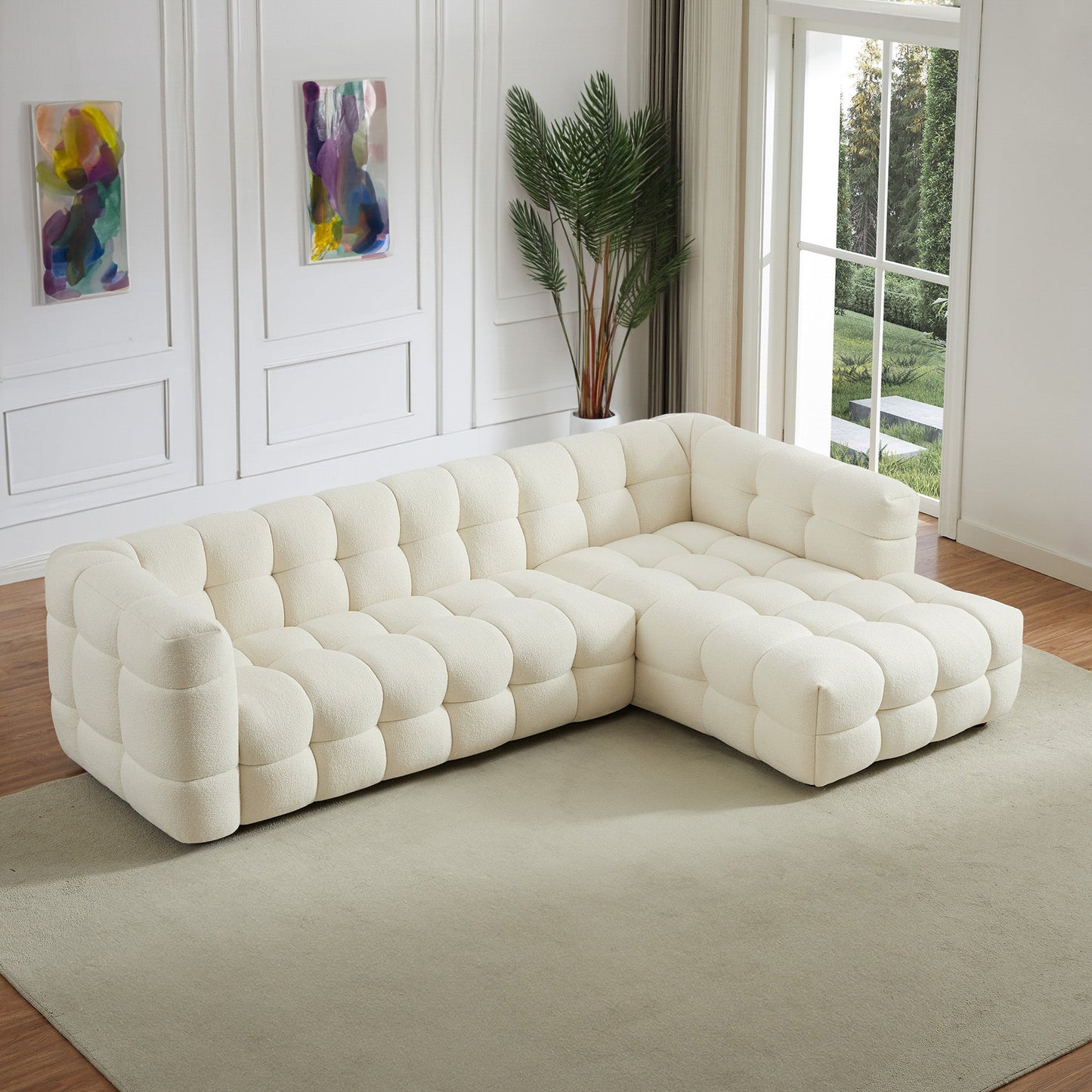 Morrison Right-Facing Boucle Sectional Sofa