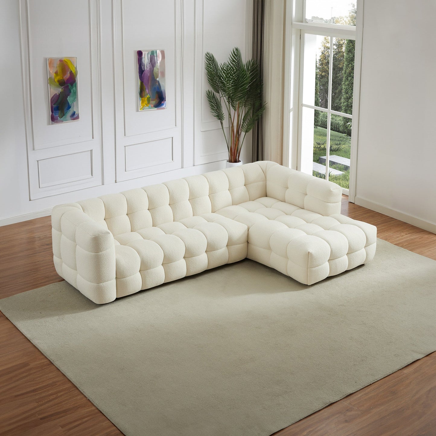 Morrison Right-Facing Boucle Sectional Sofa