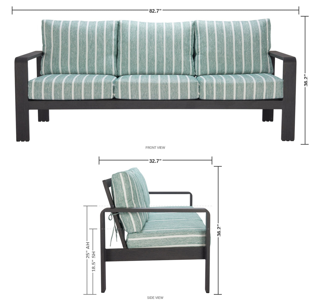 Newbury Outdoor Sofa — dimensions