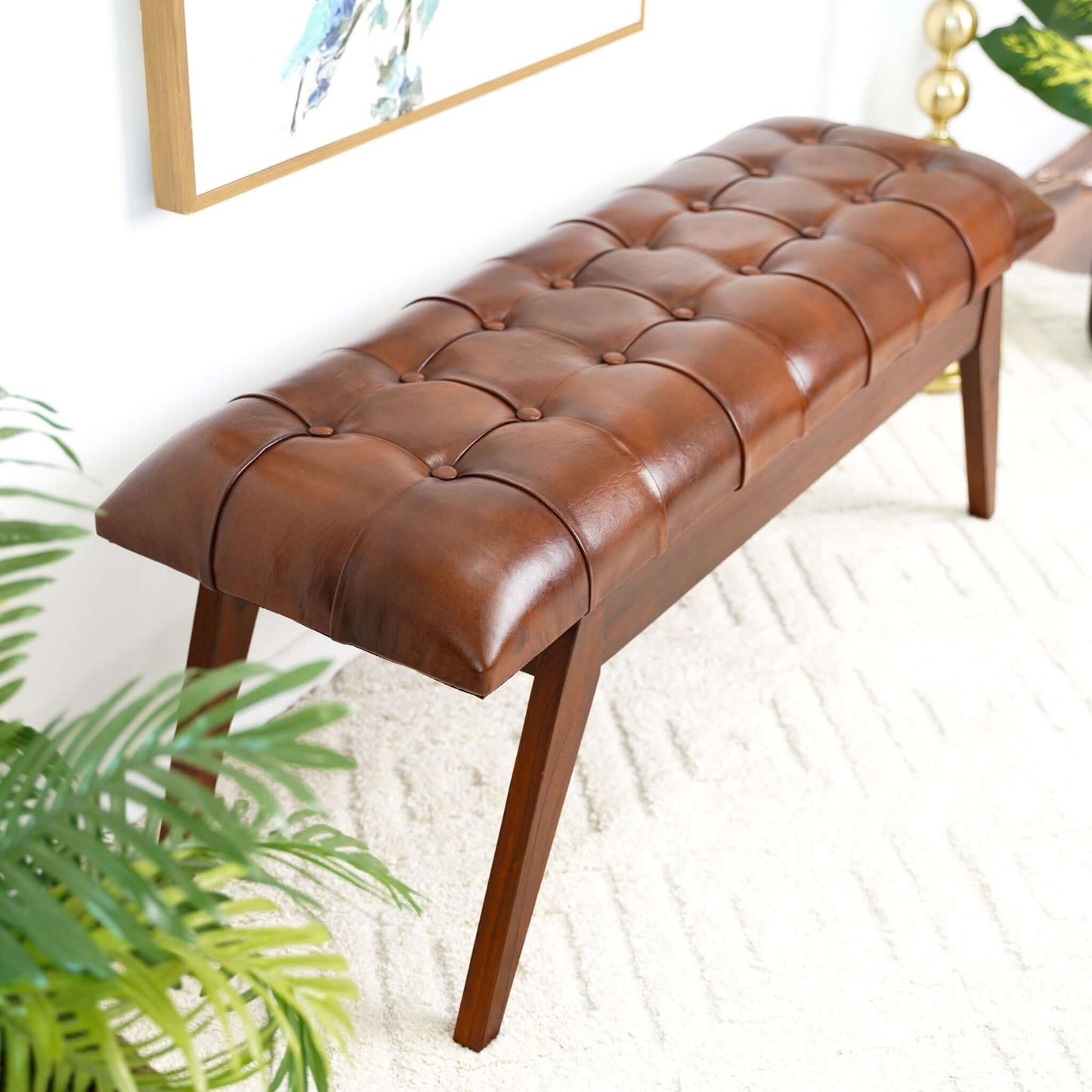 Zenari Leather Bench