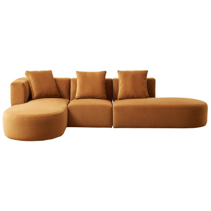 Orby Left-Facing Velvet Sectional Sofa