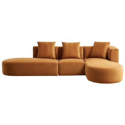 Orby Right-Facing Velvet Sectional Sofa