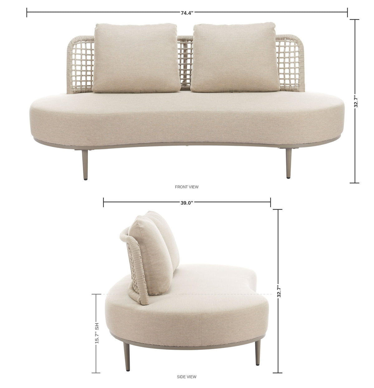 Pendleton Outdoor Sofa — dimensions