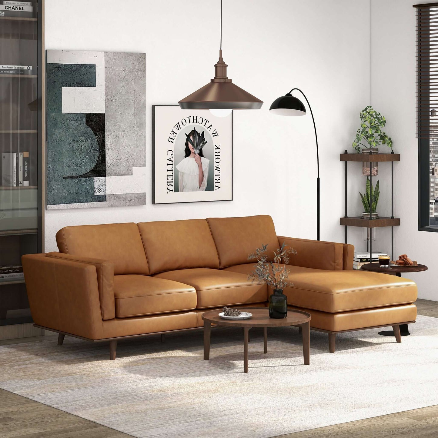 Aurelia Right-Facing Leather Sectional