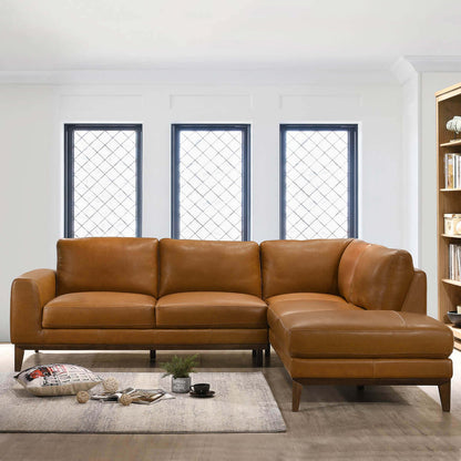 Norbury Right-Facing Leather Sectional Sofa