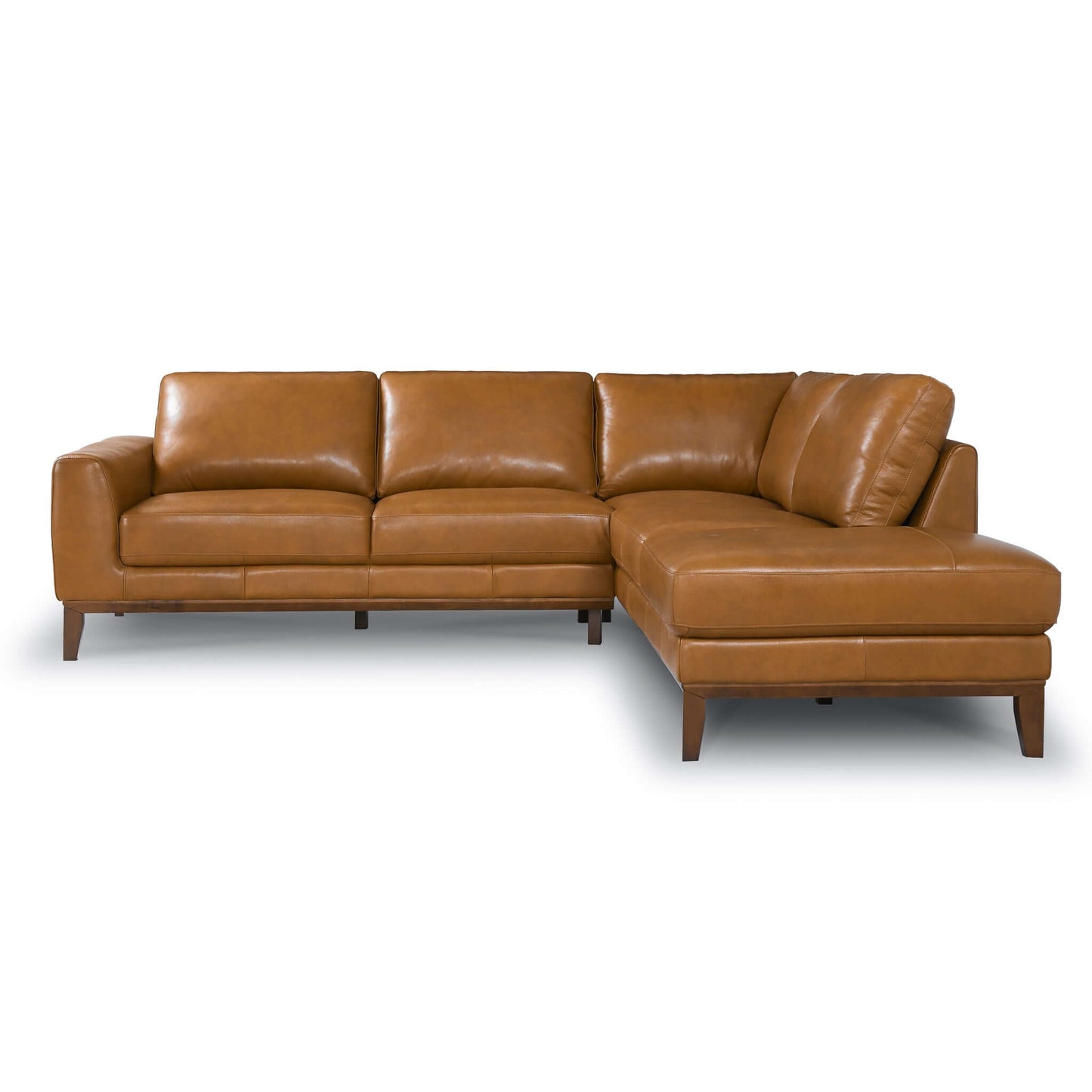 London Right-Facing Leather Sectional Sofa