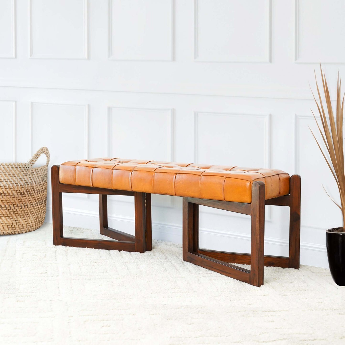 Riley Leather Bench