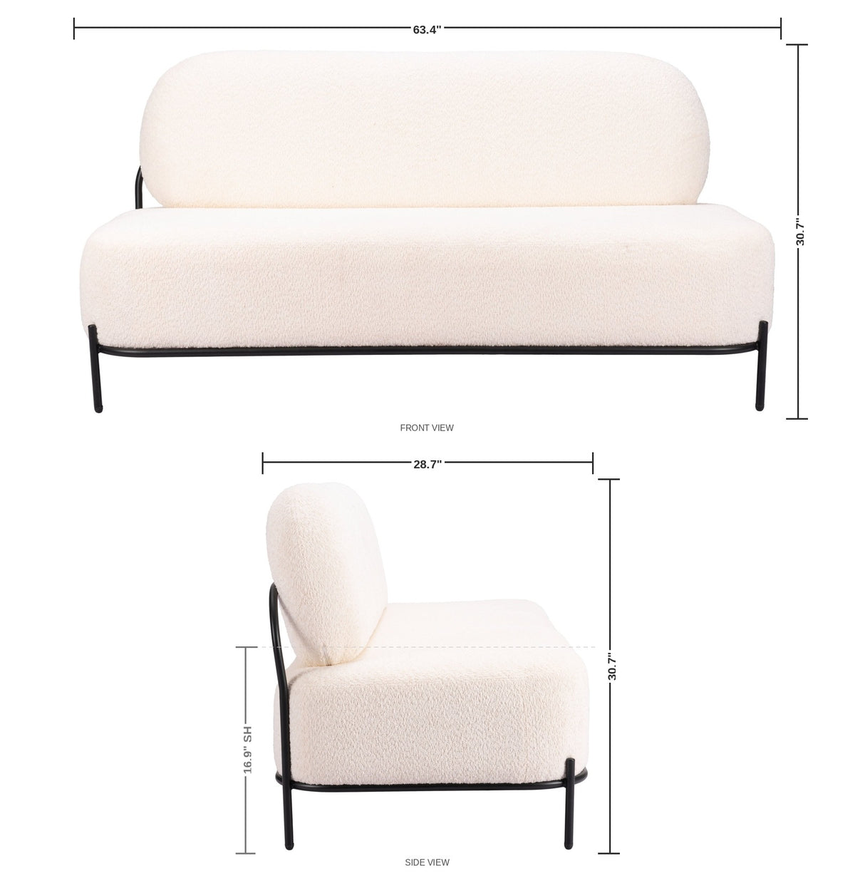 Worthing Sofa — dimensions