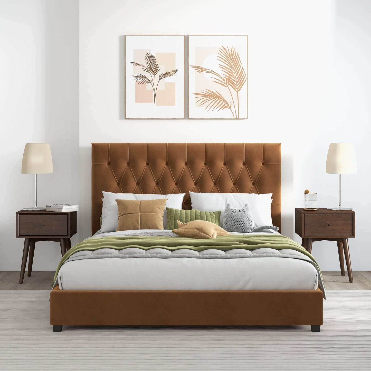 Donald Velvet Platform Bed