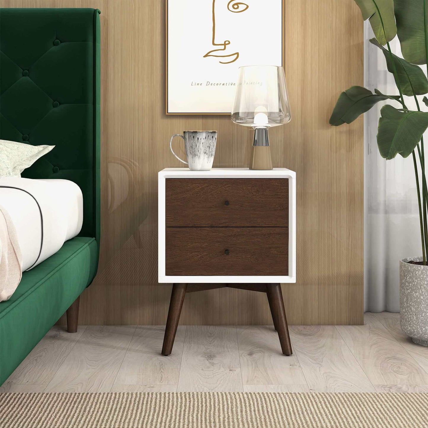 Vaelora White Nightstand