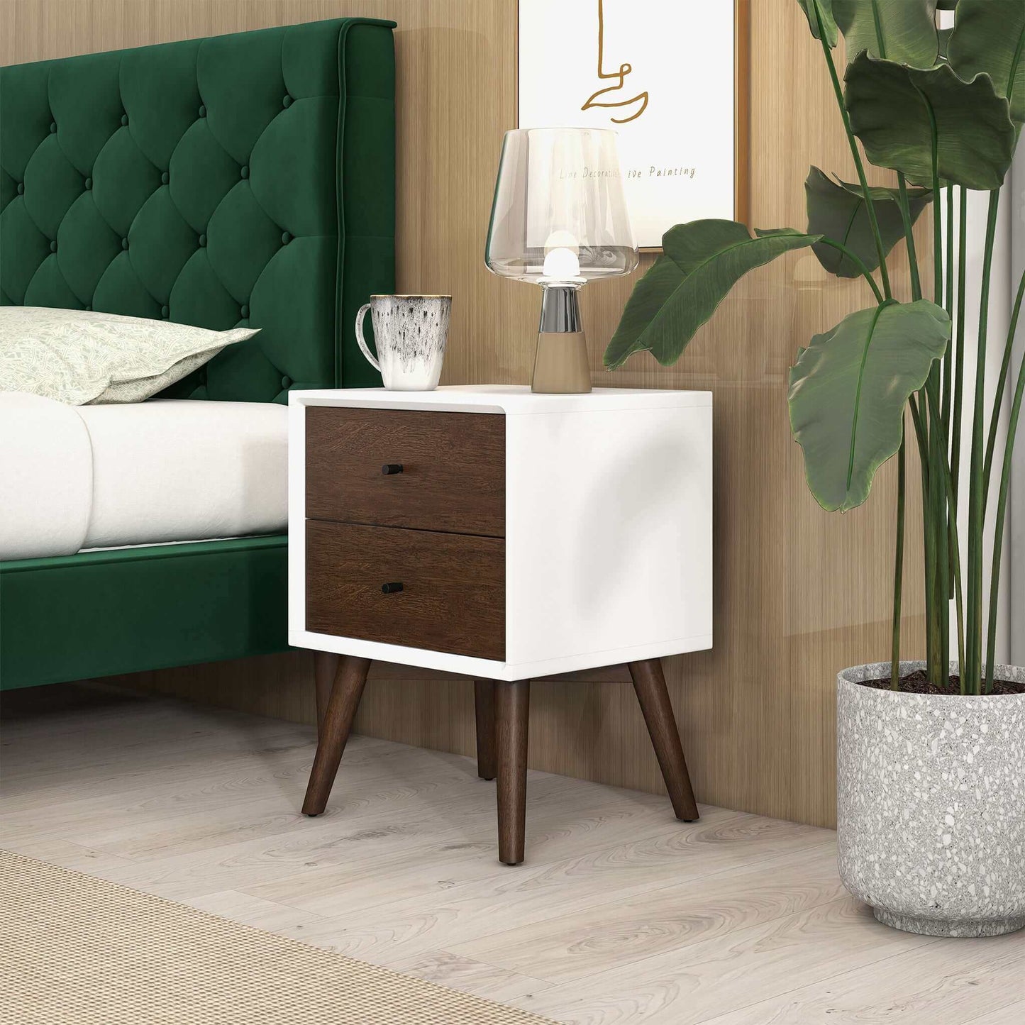 Vaelora White Nightstand