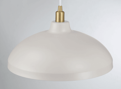 Astral Single Light White Pendant Lamp with Golder Brass Finish for Entrance Kitchen Island 14"D × 8"H - West Lamp