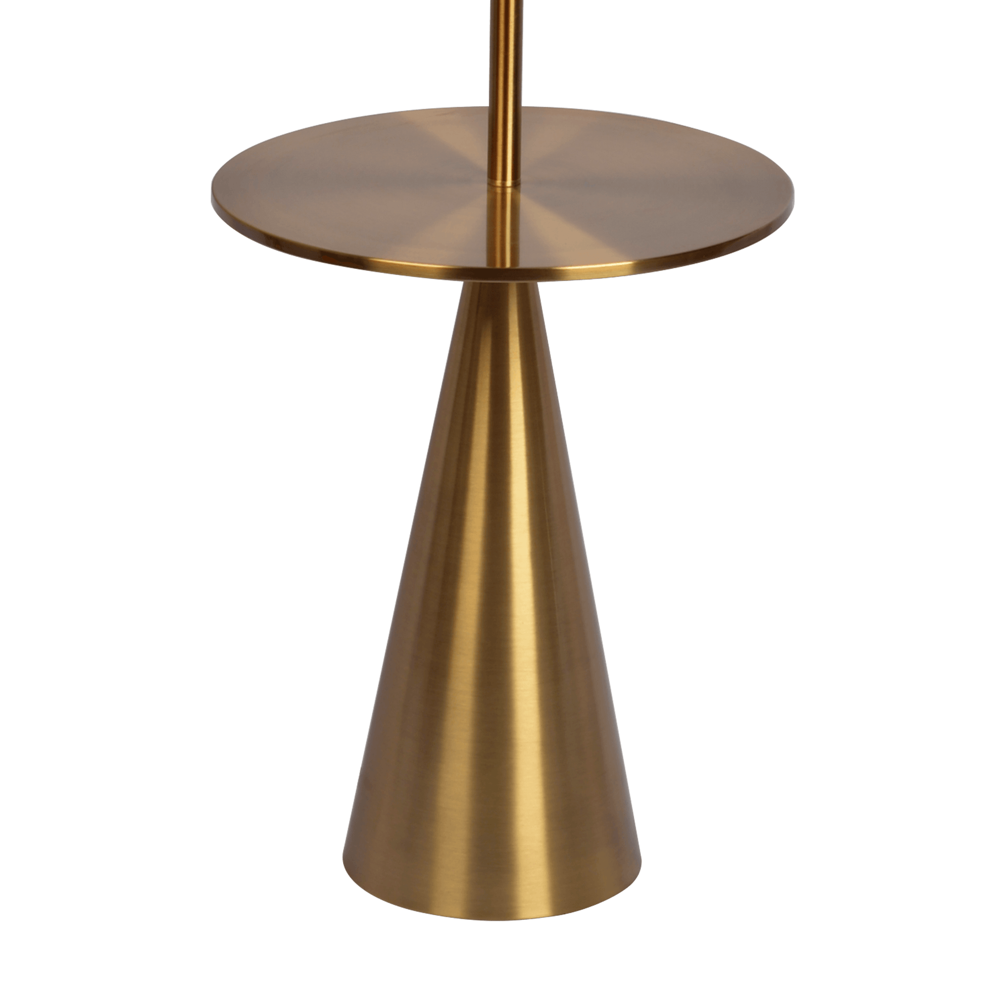 Celestial Modern Floor Lamp with Brass Accent Table with Large White Shade - West Lamp