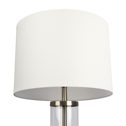 Luna Brushed Nickel Table Lamp with On/Off Switch Clear Glass Body Metal Base - West Lamp