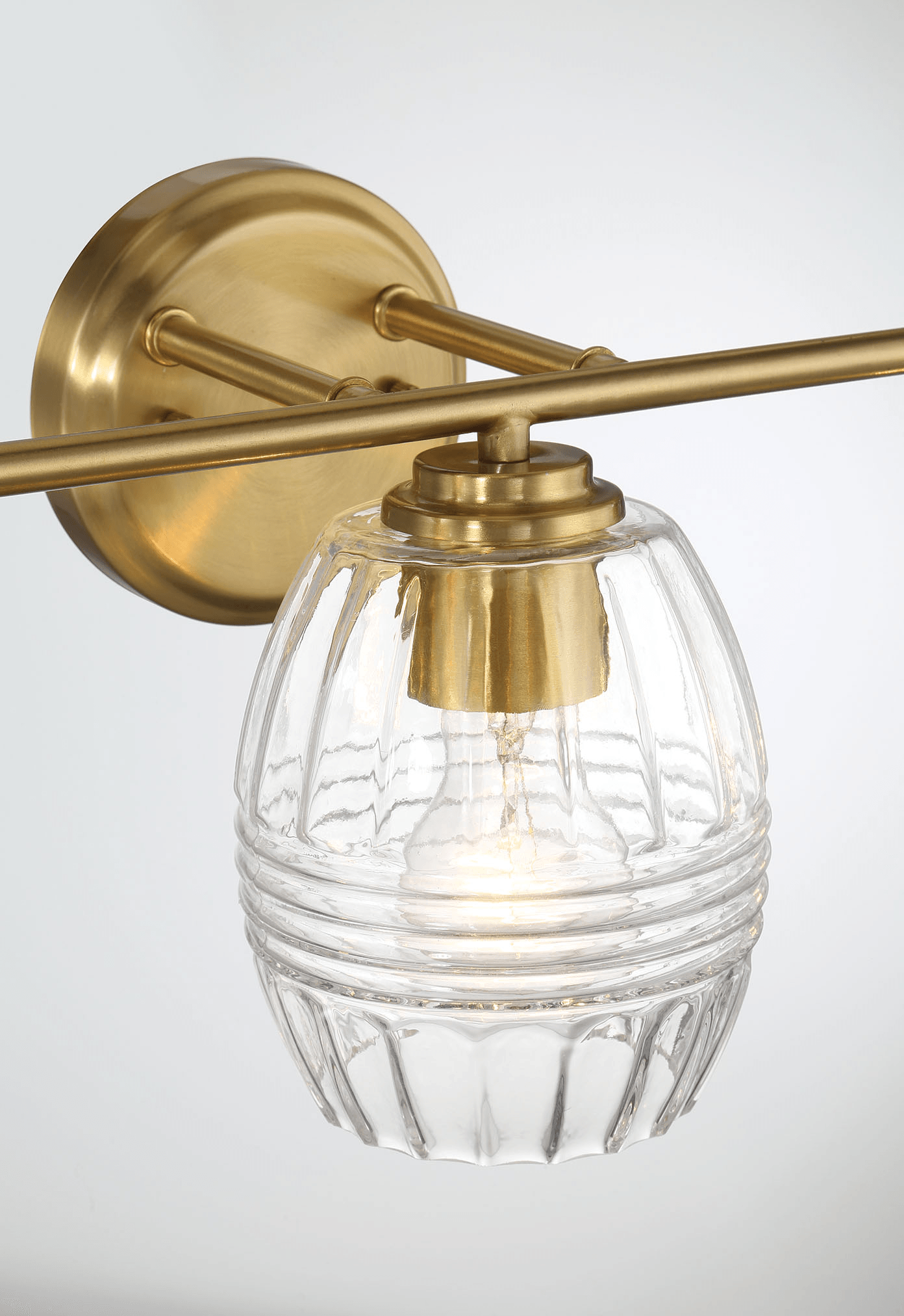 Luster Three Lights Vanity With Clear Glass for Bathrooms above Mirror Wall Lamp - Satin Brass - West Lamp