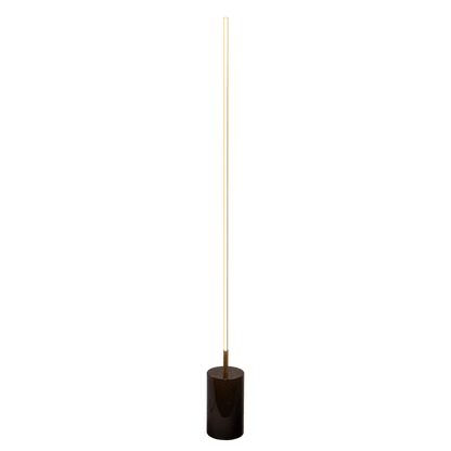 Prism Brassed Gold LED Floor Lamp with On/Off Switch Faux Marble Base - West Lamp